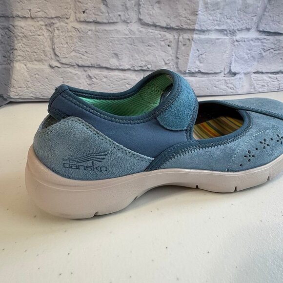 Dansko Emmy Blue Suede Mary Jane Flats Size 38 - Picture 6 of 14